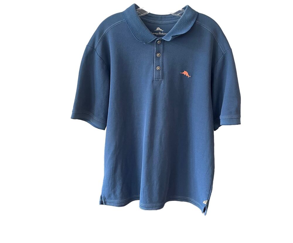 Tommy Bahama Blue Polo Short Sleeve Shirt Sz XL